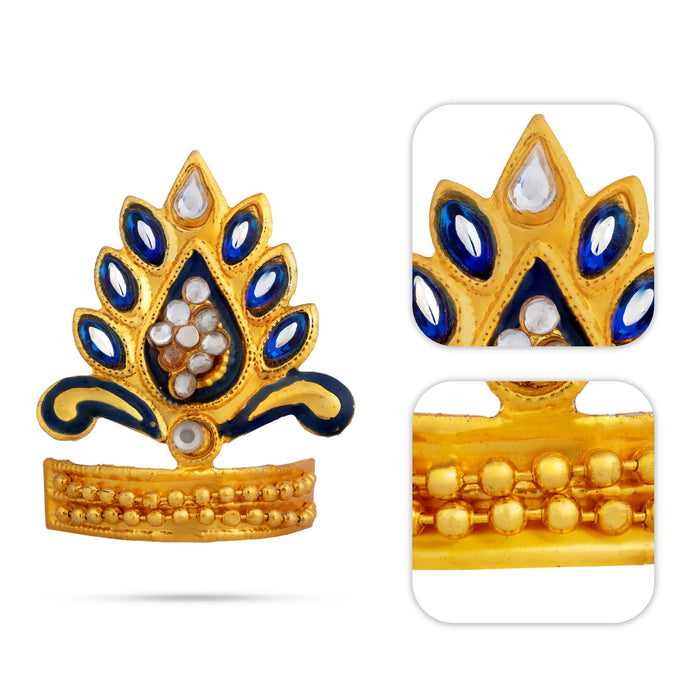 Imitation Mukut - 1.75 x 1 Inches | God Crown/ Decorative Deity Kireedam/ Swamy Alankaram For Temple & Festival
