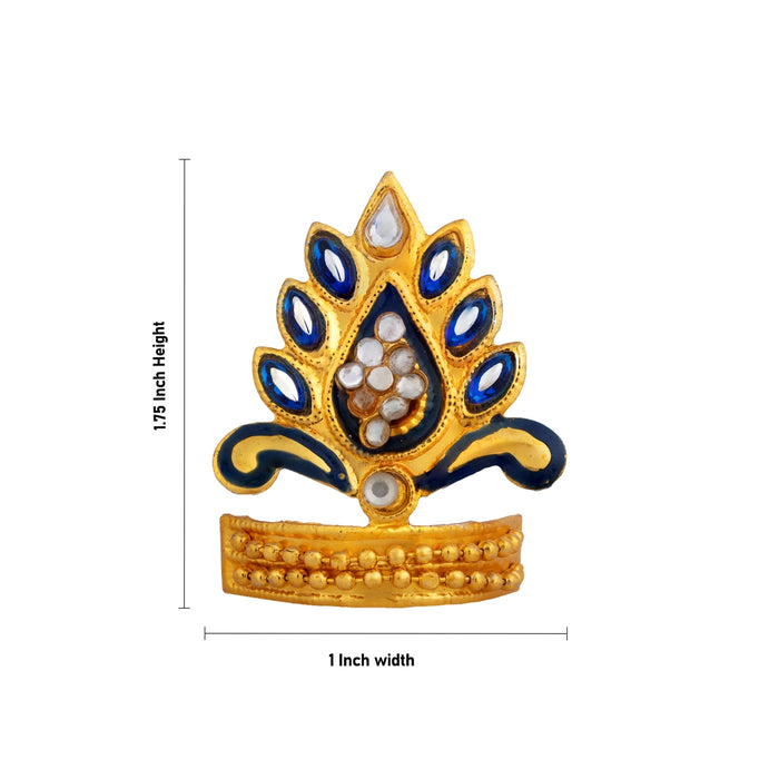 Imitation Mukut - 1.75 x 1 Inches | God Crown/ Decorative Deity Kireedam/ Swamy Alankaram For Temple & Festival