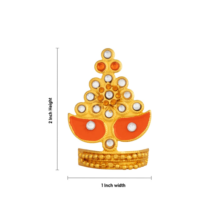 Imitation Mukut - 2 x 1 Inches | Deity Crown with Stone/ God Crown for Temple & Pooja Adornment