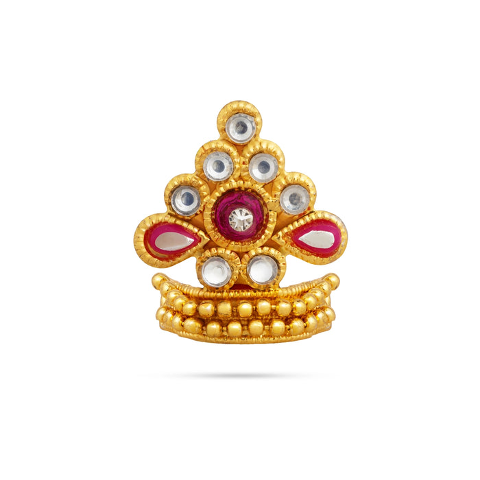 Stone Mukut - 1.25 x 1 Inches | God Idol kiridam/ Divine God Crown/ Deity Alankaram for Spiritual Decoration