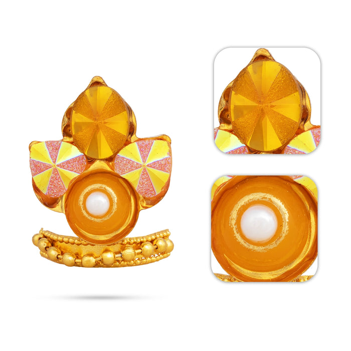 Decorative Imitation Mukut - 1 x 0.75 Inches | God Crown/ Deity Headgear/ Spiritual Idol Alankaram Accessory