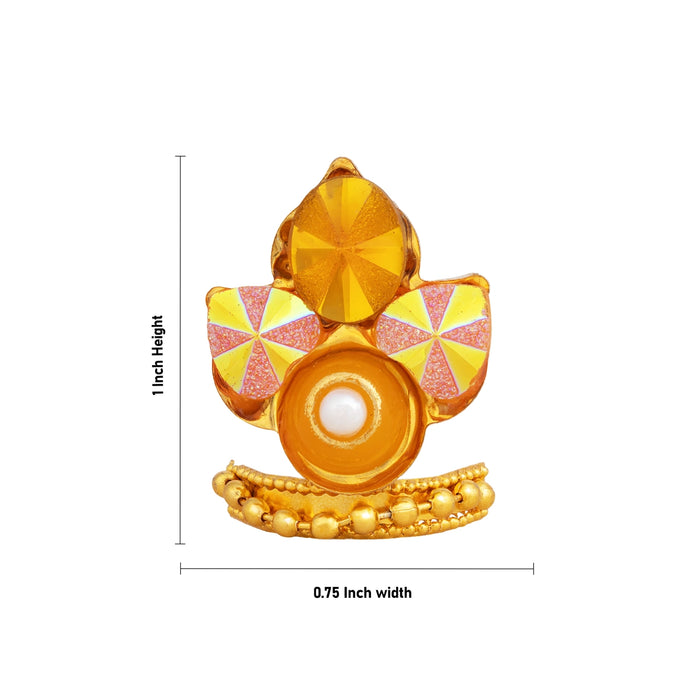 Decorative Imitation Mukut - 1 x 0.75 Inches | God Crown/ Deity Headgear/ Spiritual Idol Alankaram Accessory