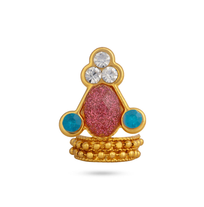 Imitation Mukut - 1.25 x 0.5 Inches| Stone Crown/ Deity Head Ornament for Pooja Rituals & Festival Decor
