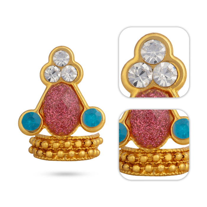 Imitation Mukut - 1.25 x 0.5 Inches| Stone Crown/ Deity Head Ornament for Pooja Rituals & Festival Decor