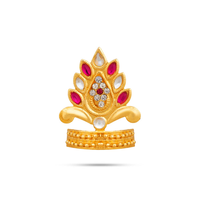 Imitation Mukut - 1.5 x 1 Inches | Traditional God Crown / Swamy Idol Ornament for Divine Alankaram