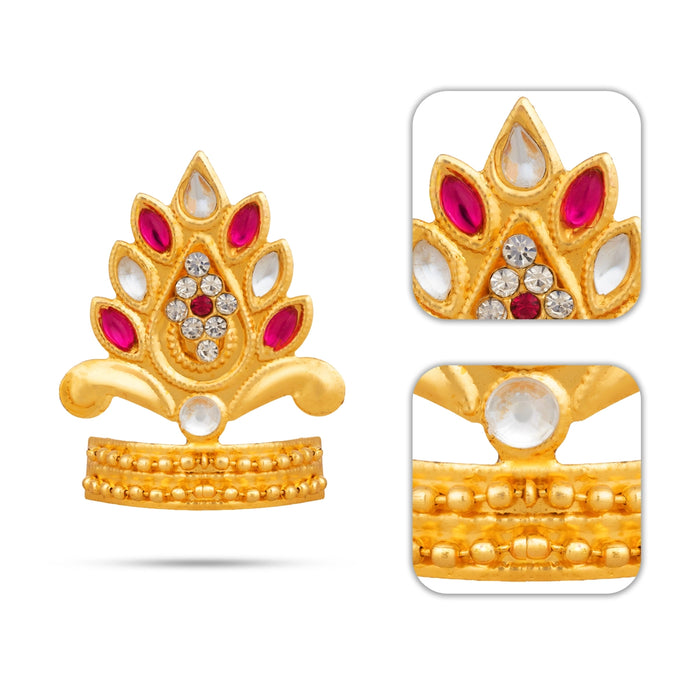 Imitation Mukut - 1.5 x 1 Inches | Traditional God Crown / Swamy Idol Ornament for Divine Alankaram