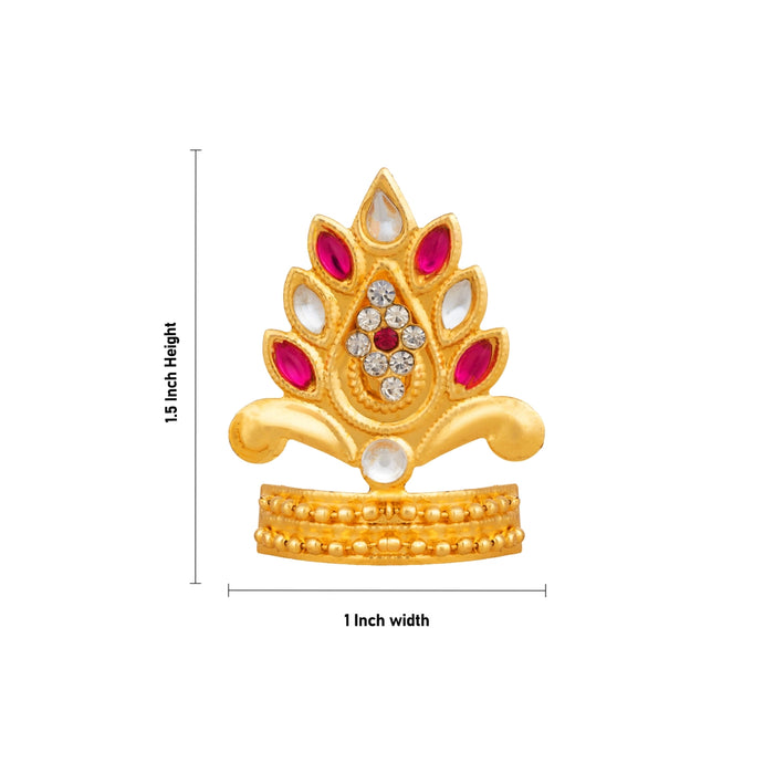 Imitation Mukut - 1.5 x 1 Inches | Traditional God Crown / Swamy Idol Ornament for Divine Alankaram