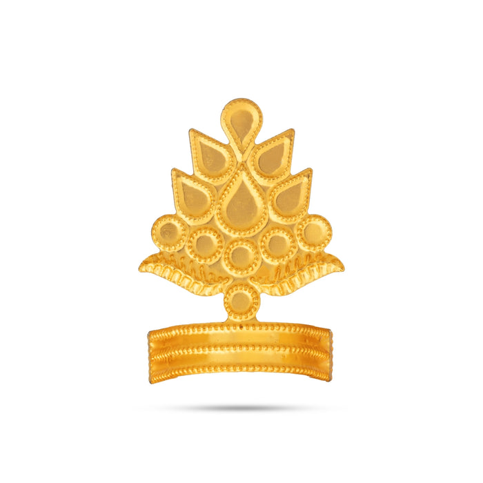 Mukut - 1.75 x 1.25 Inches| Lotus Design Deity Crown with Stone/ God Mukut for Pooja Decor