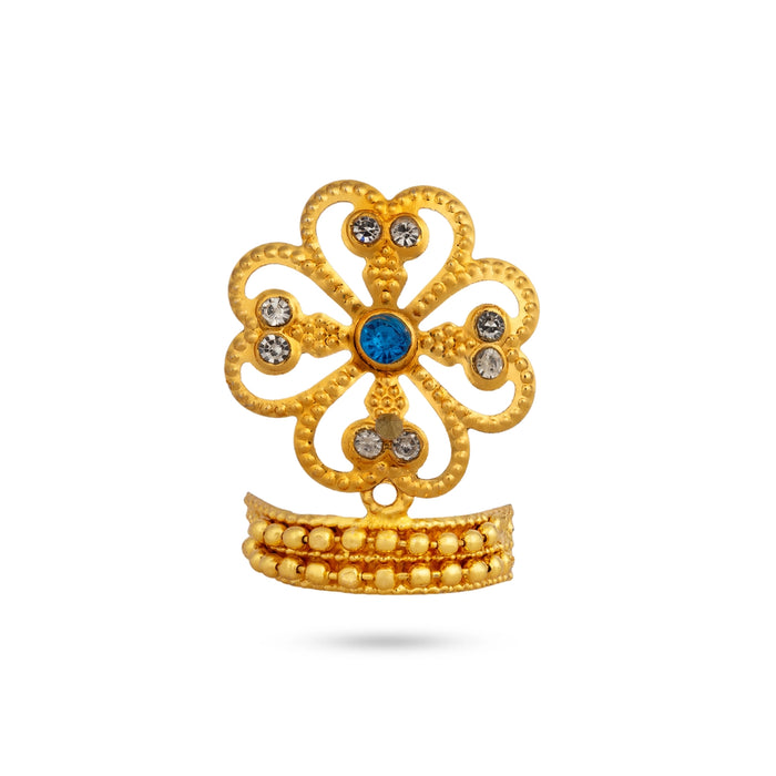 Stone Kireedam - 1.5 x 0.75 Inches | Decorative Kiridam/ Imitation Crown/ Stone Mukut for Deity Alangaram