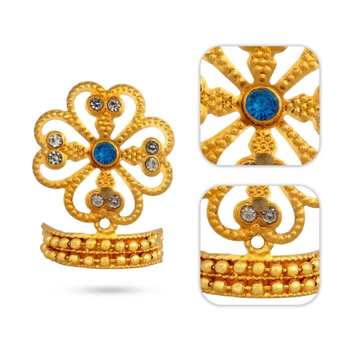 Stone Kireedam - 1.5 x 0.75 Inches | Decorative Kiridam/ Imitation Crown/ Stone Mukut for Deity Alangaram