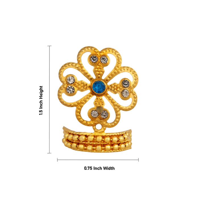 Stone Kireedam - 1.5 x 0.75 Inches | Decorative Kiridam/ Imitation Crown/ Stone Mukut for Deity Alangaram