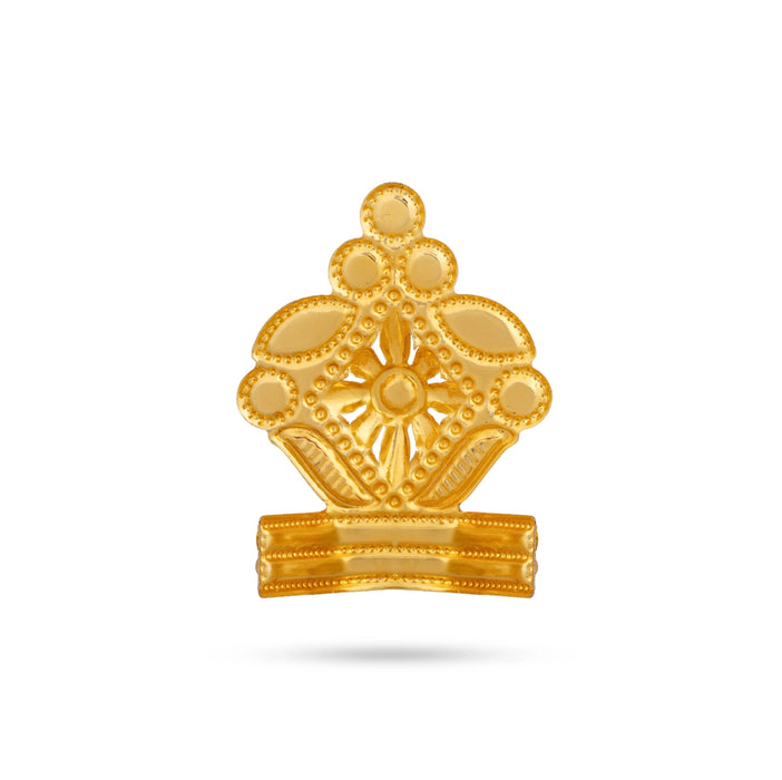 Crown - 1.5 x 1 Inches | Stone Kiridam/ Decorative Deity Mukut for Temple, Pooja & Idol Adornment
