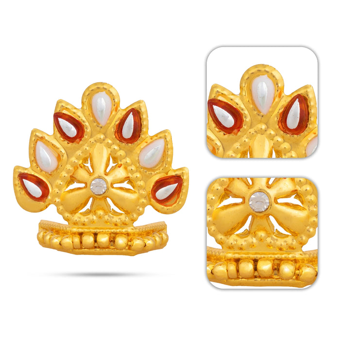 Imitation Mukut - 2 x 1 Inches | Deity Crown / Kiritam/ God Idol Mukut for Pooja & Temple Decoration