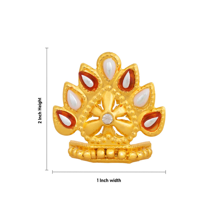 Imitation Mukut - 2 x 1 Inches | Deity Crown / Kiritam/ God Idol Mukut for Pooja & Temple Decoration