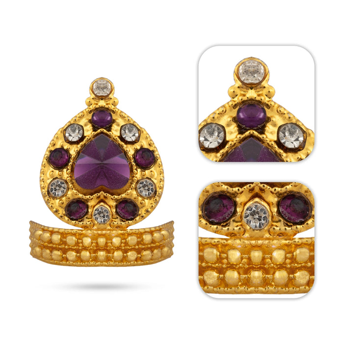 Imitation Stone Mukut - 1.25 x 0.75 Inches | Traditional God Crown/ Kireedam for Krishna Idol & Festival Decor
