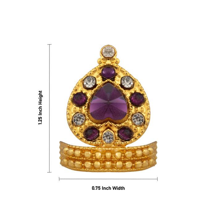 Imitation Stone Mukut - 1.25 x 0.75 Inches | Traditional God Crown/ Kireedam for Krishna Idol & Festival Decor