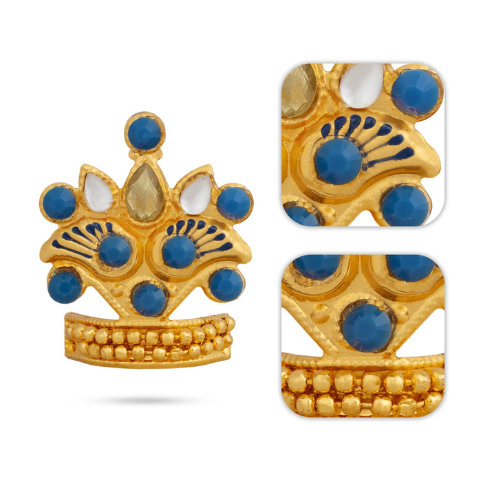Imitation Mukut - 1.5 x 1 Inches | Decorative Crown for God Idol/ Deity Mukut for Temple, Pooja & Festive Decor