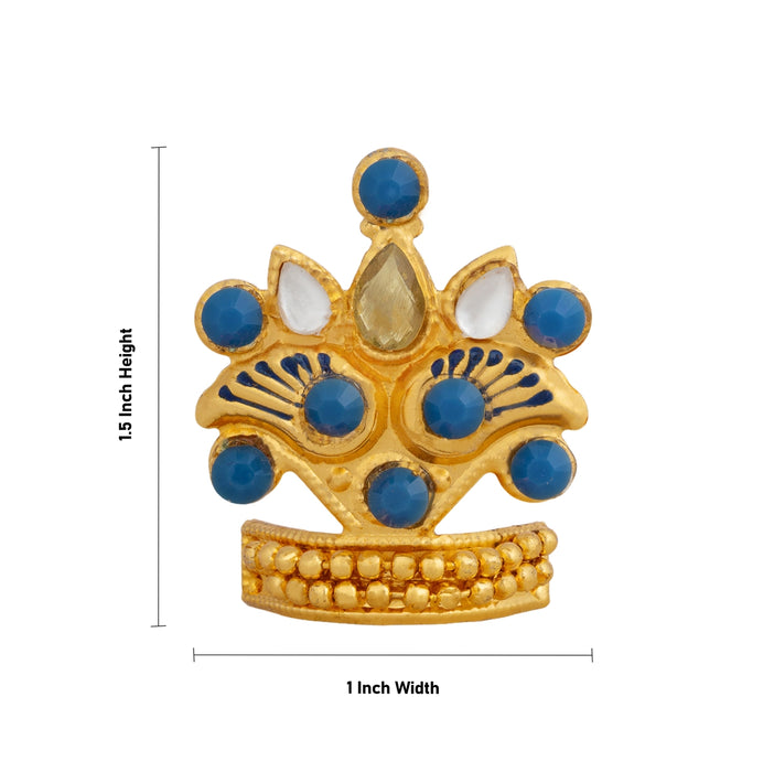 Imitation Mukut - 1.5 x 1 Inches | Decorative Crown for God Idol/ Deity Mukut for Temple, Pooja & Festive Decor