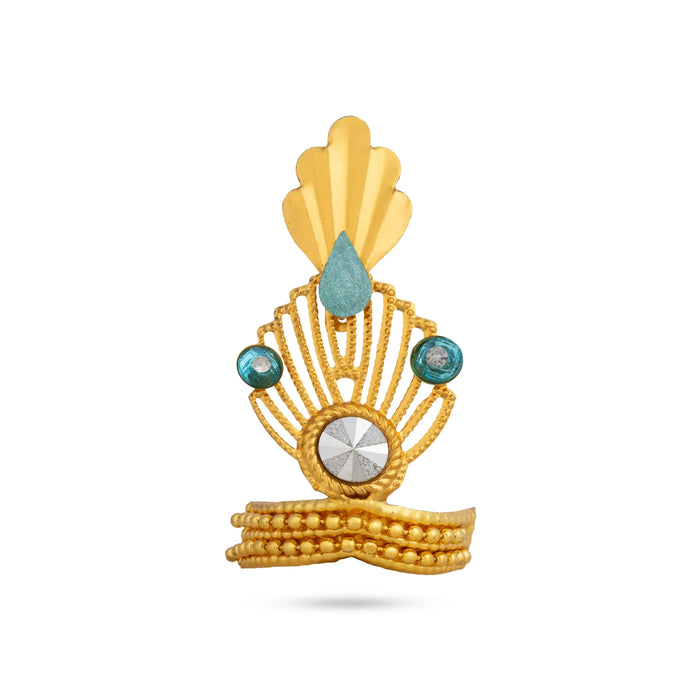 Imitation Crown - 2.5 x 1.5 Inches | Deity Mukut with Stone/ God Kireedam for Temple Decoration