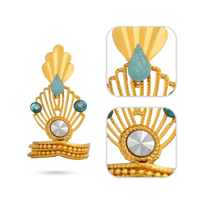 Imitation Crown - 2.5 x 1.5 Inches | Deity Mukut with Stone/ God Kireedam for Temple Decoration