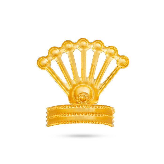 Imitation Mukut - 1.25 x 1.25 Inches | Stone Crown/ God Kiridam/ Multicolour Kireedam for Deity Alangaram