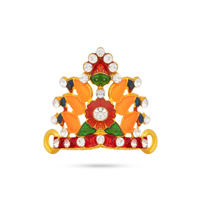 Deity Mukut - 1 x 1 Inches | God Crown/ Stone Work Deity Crown / Swamy Head Accessory For Pooja & Temple