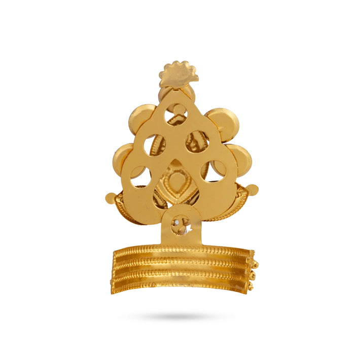 Imitation Crown - 2.25 x 1.5 Inches | Elegant Multicolour Stone Kireedam/ Floral Mukut for Deity Alangaram