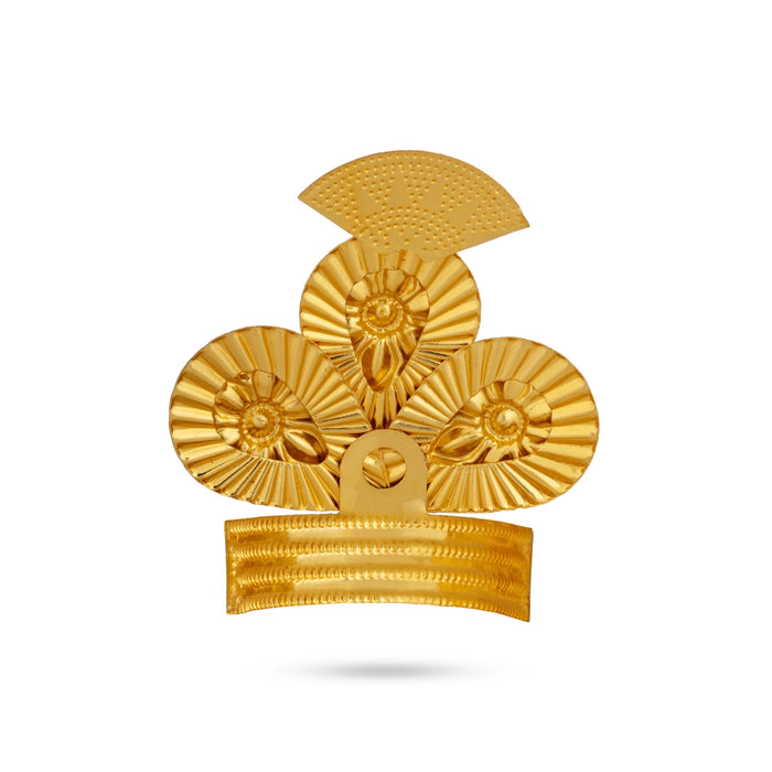 Imitation Mukut - 2 x 2 Inches | Elegant Floral God Crown/ Temple Kireedam for God Decoration