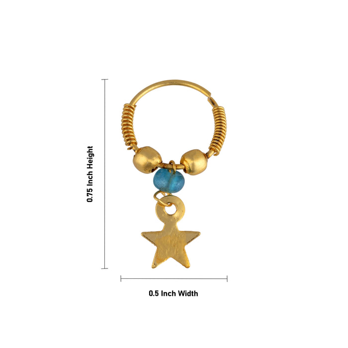 Star Charm Kundal - 0.75 x 0.5 Inches | Gold Finish Ear Accessory/ Ear Jewelry for Deity Decoration