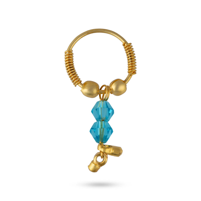 Beads Design Kundal - 0.75 x 0.25 Inches | Gold Finish Ear Ornament/ Deity Jewelry for God & Goddess Alangaram