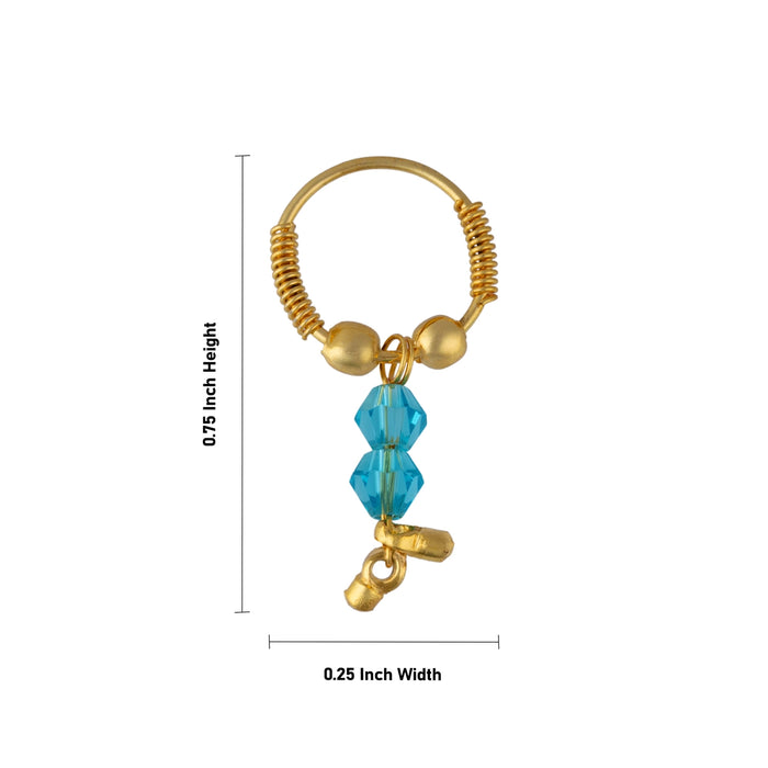 Beads Design Kundal - 0.75 x 0.25 Inches | Gold Finish Ear Ornament/ Deity Jewelry for God & Goddess Alangaram