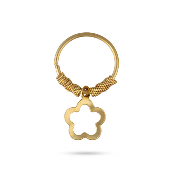 Decorative Flower Kundal - 0.75 x 0.5 Inches | Traditional Ear Ornament/ Gold Finish Earring for Deity Alangaram