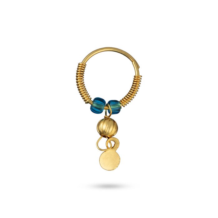 Beaded Kundal - 1 x 0.5 Inches | Gold Finish Ear Ornament/ Ear Jewelry for Deity Decor
