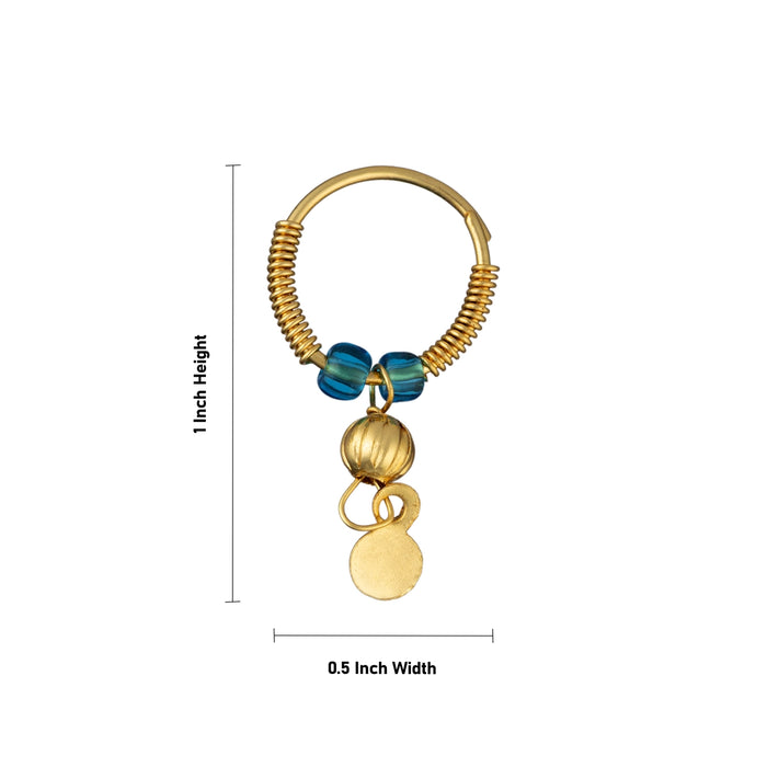 Beaded Kundal - 1 x 0.5 Inches | Gold Finish Ear Ornament/ Ear Jewelry for Deity Decor