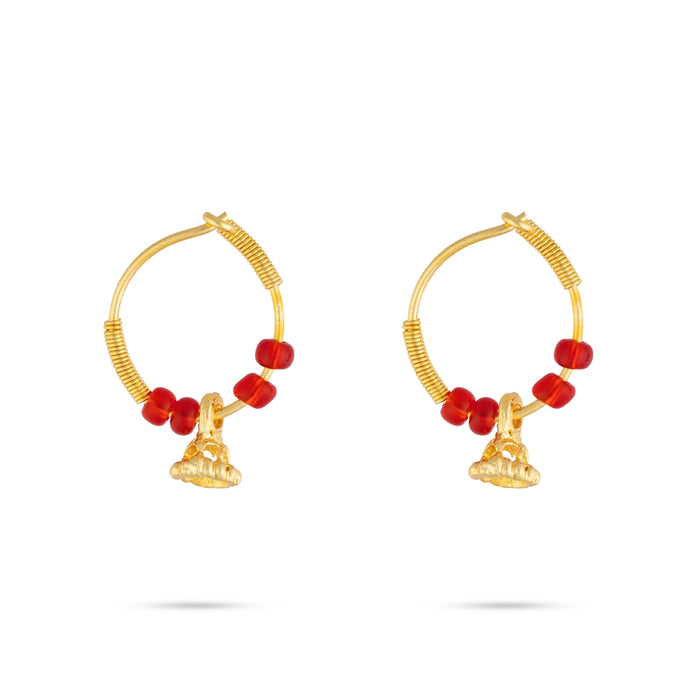 Kundal - 0.75 x 0.5 Inches| Bell Charm Ear Ornament / Decorative Jewellery for Krishna & Radha Idols
