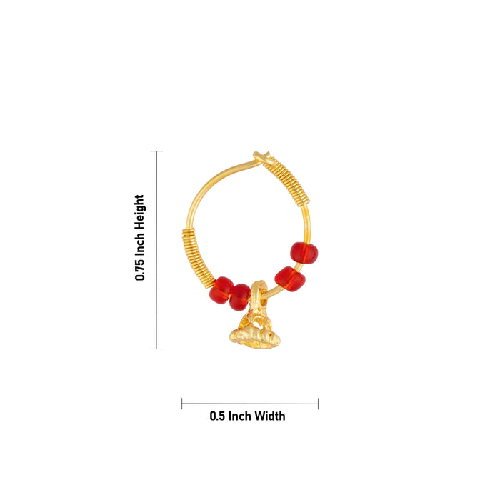 Kundal - 0.75 x 0.5 Inches| Bell Charm Ear Ornament / Decorative Jewellery for Krishna & Radha Idols