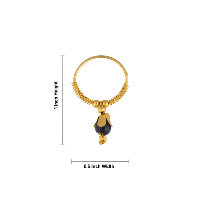 Kundal - 1 x 0.5 Inches | Black Bead Ear Ornament/ Decorative Deity Jewellery for Krishna & Radha