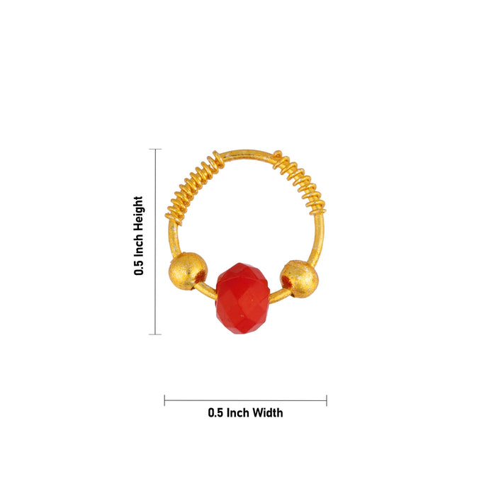 Bead Design Kundal - 0.5 x 0.5 Inches | Deity Ear Accessory/ Gold Finish Ear jewellery for god