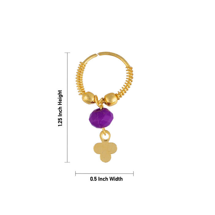 Kundal - 1.25 x 0.5 Inches | Gold Finish Earring/ Ear Ornament/ God Ear Jewelry for Deity Decoration