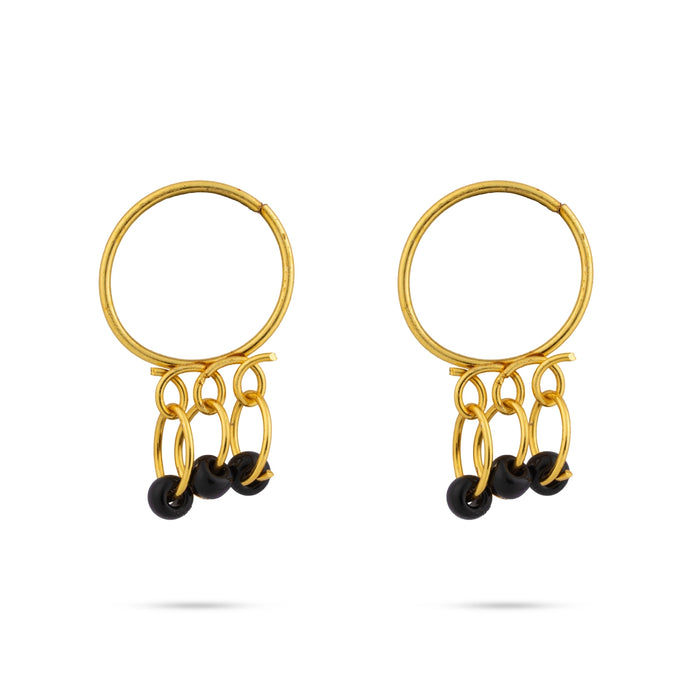 Kundal - 1 x 0.5 inches | Ear Jewel/ Triple Bead Design God Ornament/ Accessory For Deity Decoration