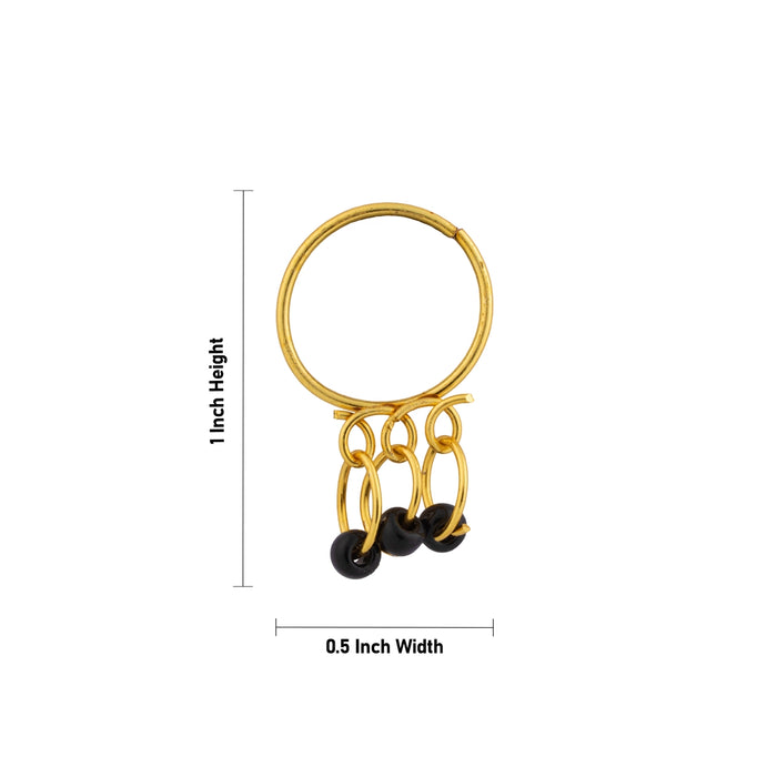Kundal - 1 x 0.5 inches | Ear Jewel/ Triple Bead Design God Ornament/ Accessory For Deity Decoration
