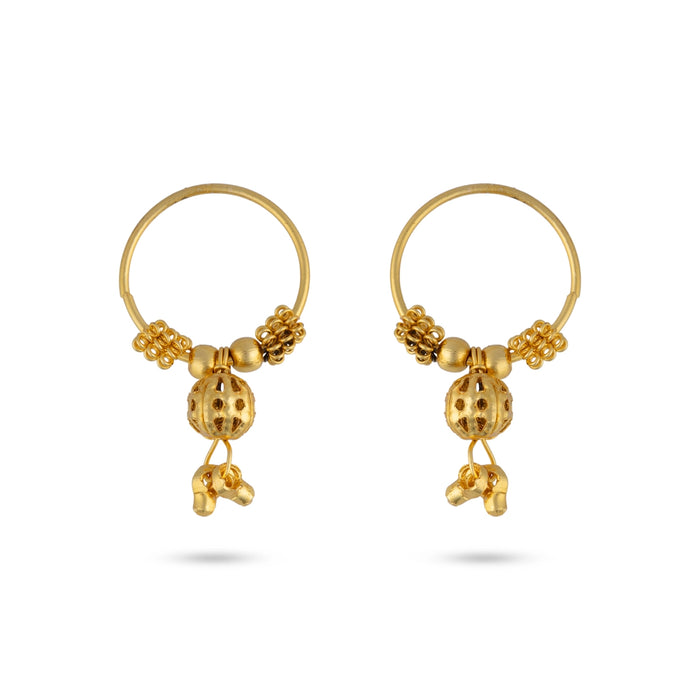 Bell Drop Kundal - 1 x 0.5 Inches | Deity Ear Ornament/ Goddess Jewelry/ Alankaram Accessory