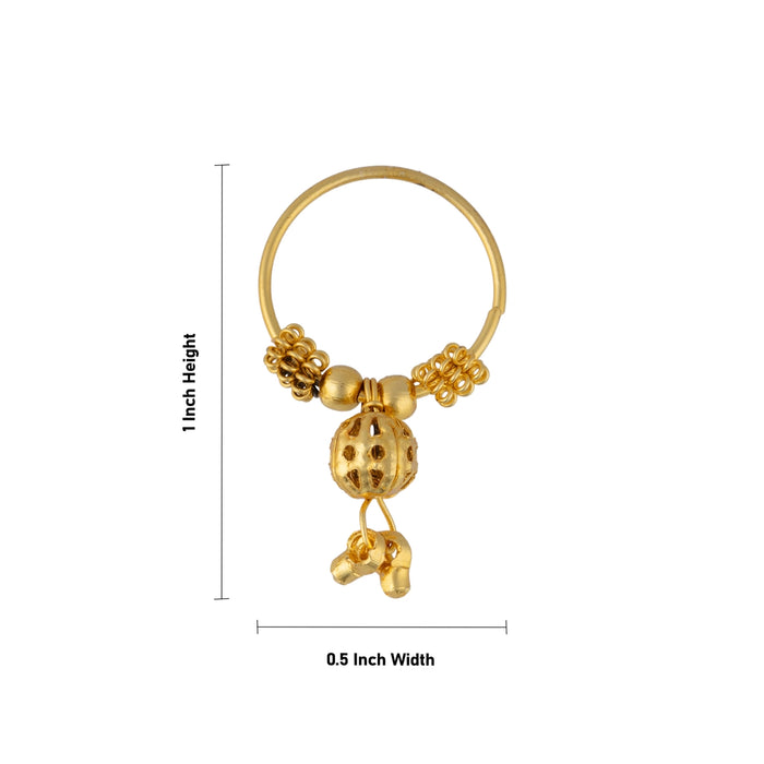 Bell Drop Kundal - 1 x 0.5 Inches | Deity Ear Ornament/ Goddess Jewelry/ Alankaram Accessory