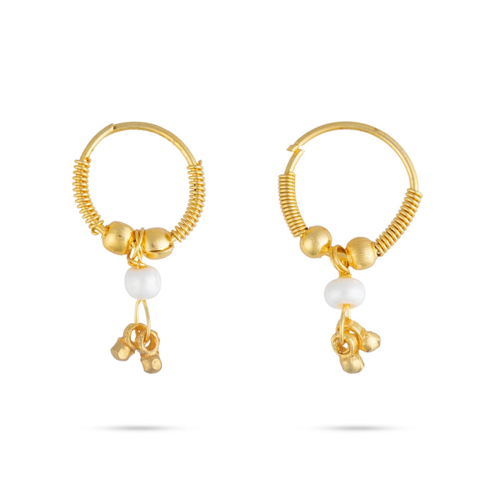 Gold Finish Kundal - 1 x 0.5 Inches | Deity Ear jewellery/ Ear Accessory for Goddess Alangaram