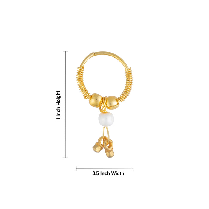Gold Finish Kundal - 1 x 0.5 Inches | Deity Ear jewellery/ Ear Accessory for Goddess Alangaram