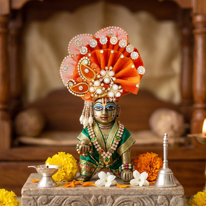 Crown - 0.75 x 2.5 Inches | Decorative Kireedam/ Kiridam/ Turban for Deity Decor