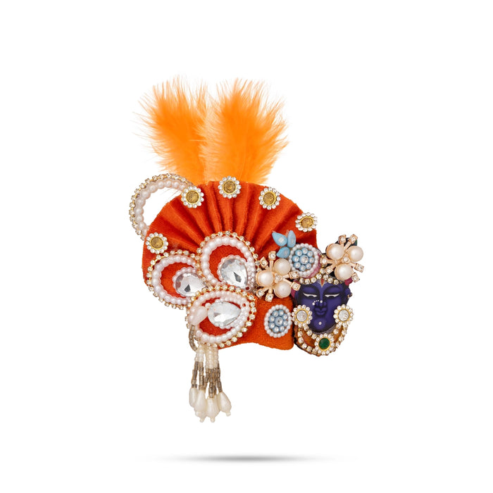 Stone Design Turban – 3 x 4 Inches | Deity Crown / Decorative Kiridam / Temple Decor Accessory