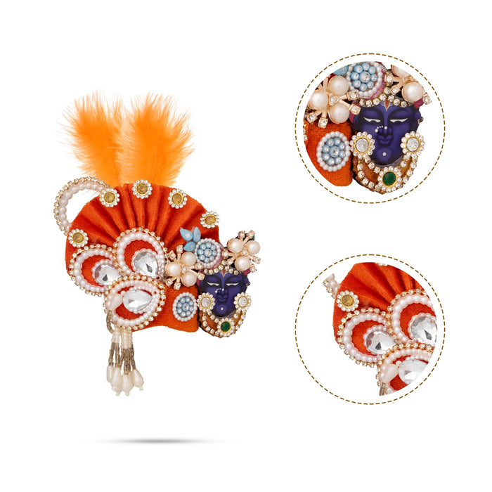 Stone Design Turban – 3 x 4 Inches | Deity Crown / Decorative Kiridam / Temple Decor Accessory