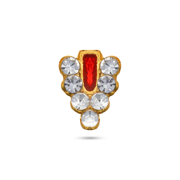 Stone Vishnu Tilak - 0.5 x 0.25 Inches | U Shape Perumal Namam/ Gold Polish Stone Namam For Deity Alangaram