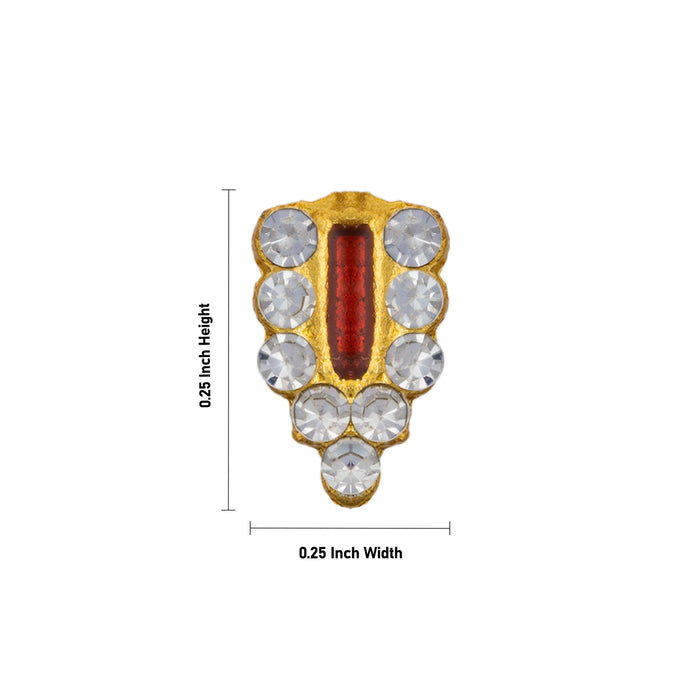 Vishnu Namam - 0.25 x 0.25 Inches | U Shape Perumal Namam/ Stone Vishnu Tilak For Deity Decor